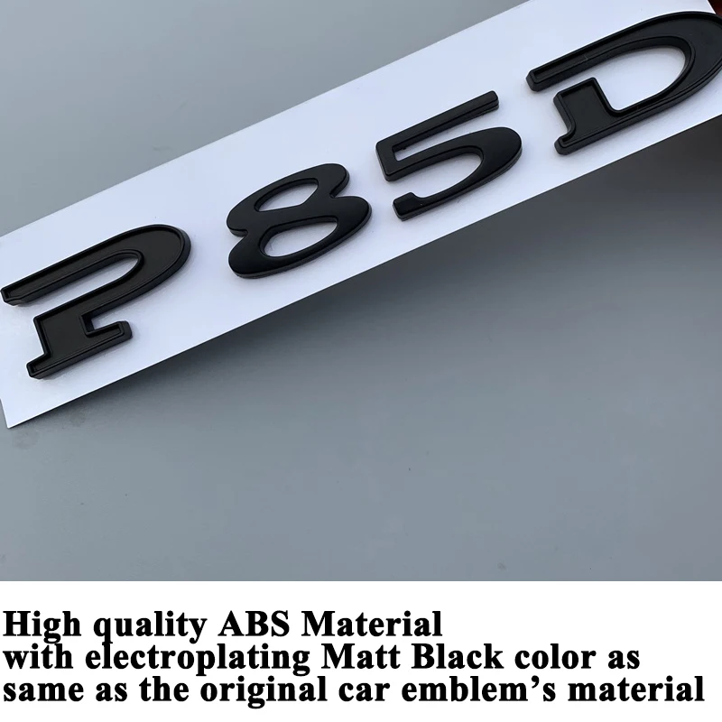 SEEYULE Matt Black Car Displacement Emblem Logo Sticker 85 90 P85D P90D P100D 85D 90D 100D Accessories for Tesla Model S Model X