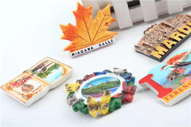 3D Канада, Индия, Малайзия, Турция креативная форма сувениры смолы магнит на холодильник World Trip City холодильник магнитные наклейки