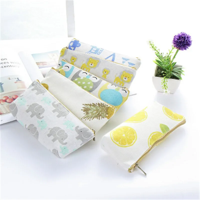 

Cotton Linen Creative Pencil Case Magic World Bag School Learning Stationery Student Gift Home Office Storage Supplies
