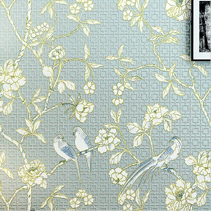 

Chinese Retro Bird Wallpaper 3D Embossed Non-woven Wallpaper Roll Chinese Natural Mural Wall Paper Living Room Bedroom Wallpaper