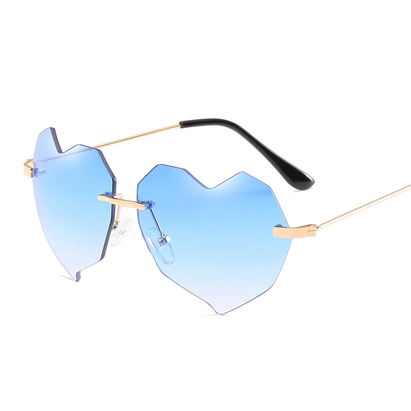 Женские солнцезащитные очки карамельного цвета в форме сердца,, модная брендовая металлическая оправа, прозрачные линзы, красные солнцезащитные очки для девушек, UV400, очки - Цвет линз: 004