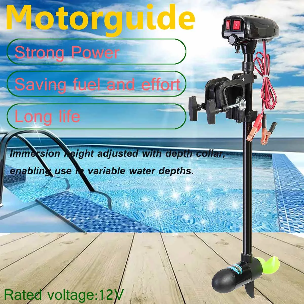 

12V 18LBS Outboard Motor Boat Engine Inflatable Boat Motor Marine Propeller