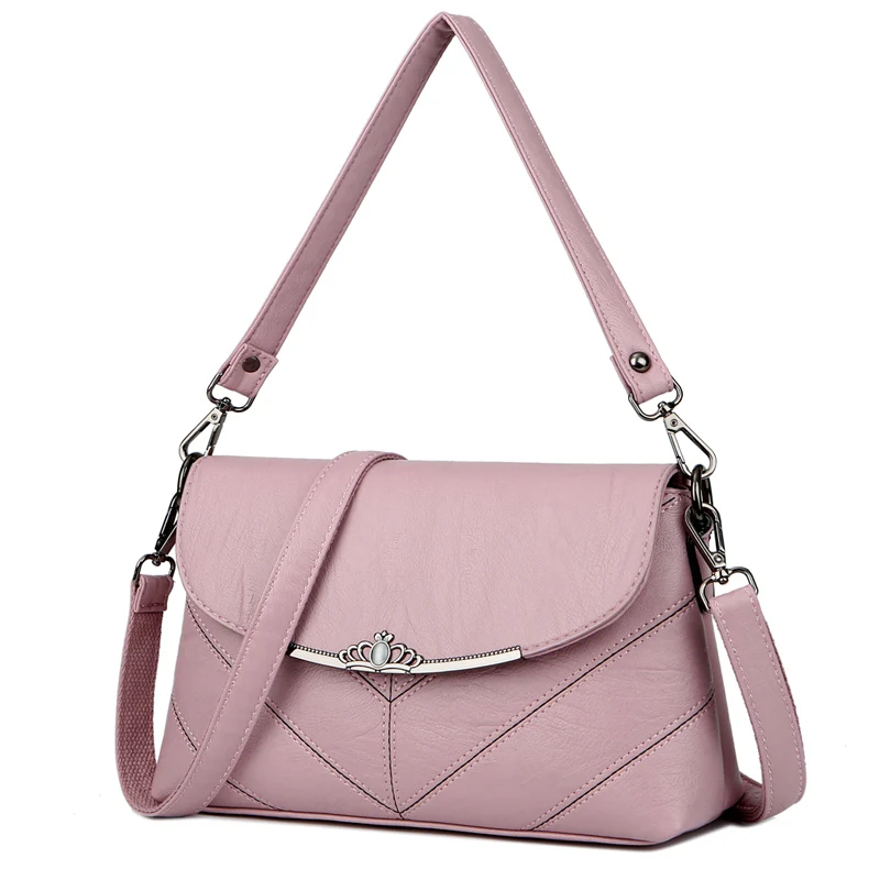 Новое поступление, высококачественные кожаные женские сумки, женская сумка, известный бренд, женские сумки через плечо для женщин, сумка-мессенджер - Цвет: PINK