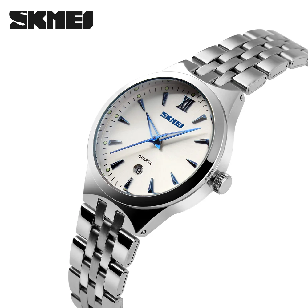 SKMEI кварцевые часы для женщин модные повседневные часы Relogio Feminino Montre Femme Reloj Mujer полностью стальные водонепроницаемые наручные часы