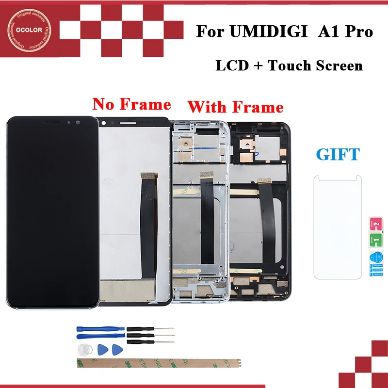 

ocolor For UMI Umidigi A1 Pro LCD Display and Touch Screen With Frame 5.5" Phone Accessories For UMI Umidigi A1 Pro+Film