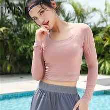 Новые женские высокие эластичные удобные спортивные бесшовные Топы с длинным рукавом Женские спортивные топы для фитнеса женские сексуальные рубашки женский трикотаж