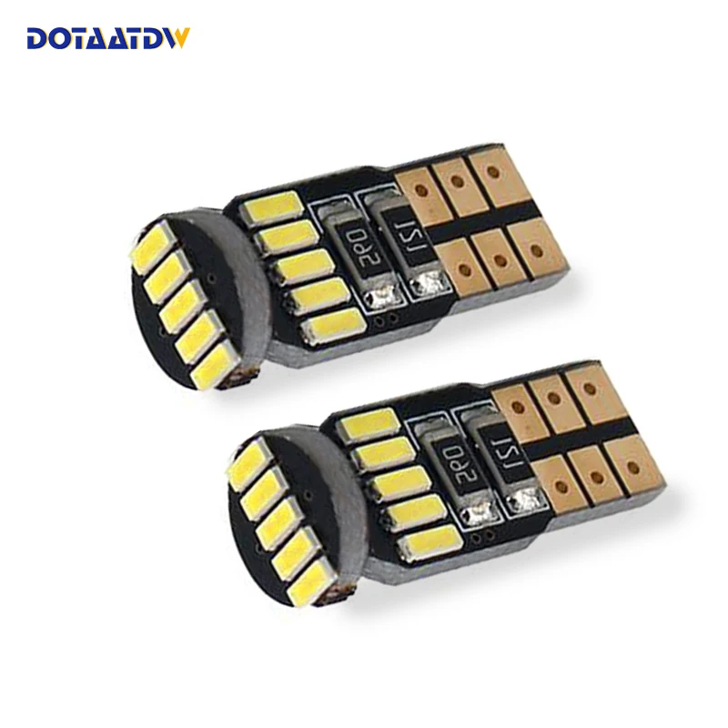 

DOTAATDW 10pcs Auto Car Light 15SMD Light T10 W5W LED Bulb 168 194 Car LED License Plate Lamp Reading Parking Lights 6000K White
