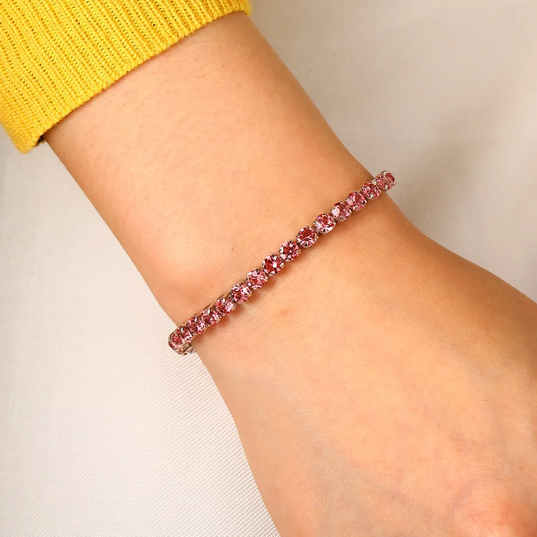 10 Colors Tennis Bracelets For Women Trendy Adjustable Crystal Rhinestone Charm Brecelet Bangle Wedding Jewelry Accessories