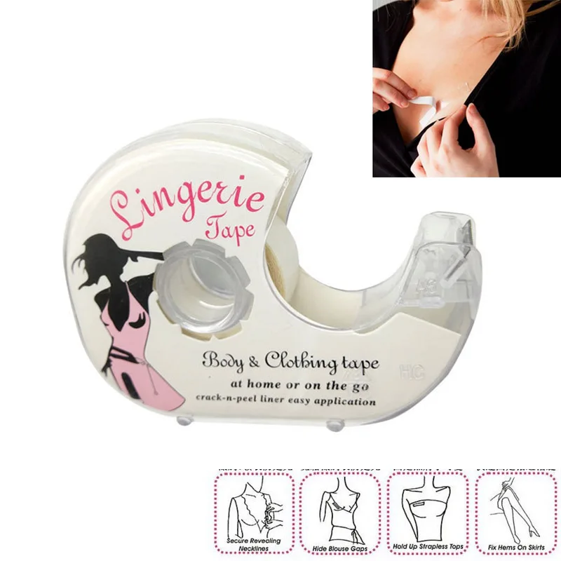 

Fashion Tape 5 Meters Double Sided Adhesive Safe Lingerie Tape Body Clothing Clear Bra Strip Medical Waterproof Tape V Neck