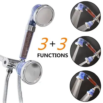 

All-in-One 3-way Rainfall Shower Head High-Pressure Ionic Filter Hand Shower Set