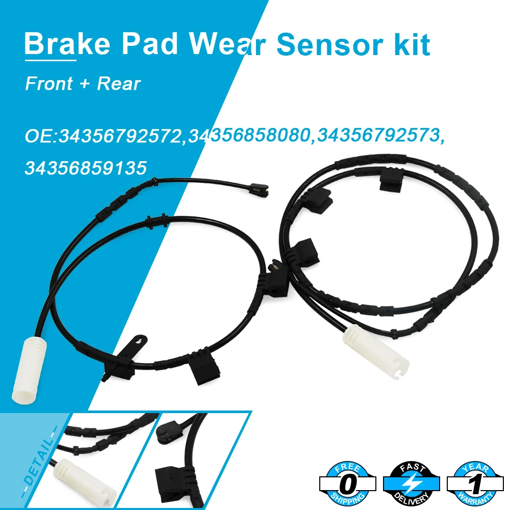 

For Mini Cooper R55 R56 brake pad wear sensor kit F+R 34356792572+34356792573