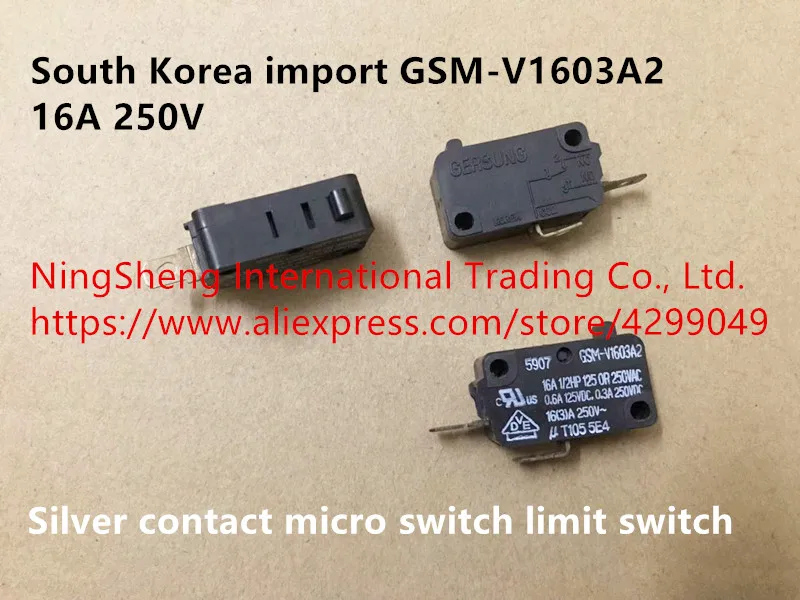 

Original new 100% South Korea import GSM-V1603A2 16A 250V silver contact micro switch limit switch