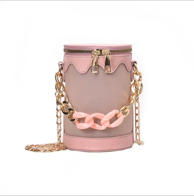 

2019 new Korean fashion chain small round bag versatile patchwork single-shoulder crossbody small bag