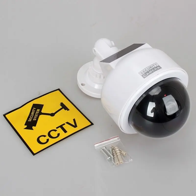 

Free Shipping!2x CCTV Dome Fake Surveillance Flashing LED Camera Security Dummy Solar Powered