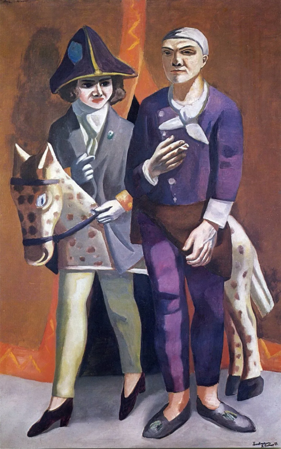 

100% handmade oil painting reproduction on linen canvas high quality by professional artist,the-artist-and-his-wife-1925