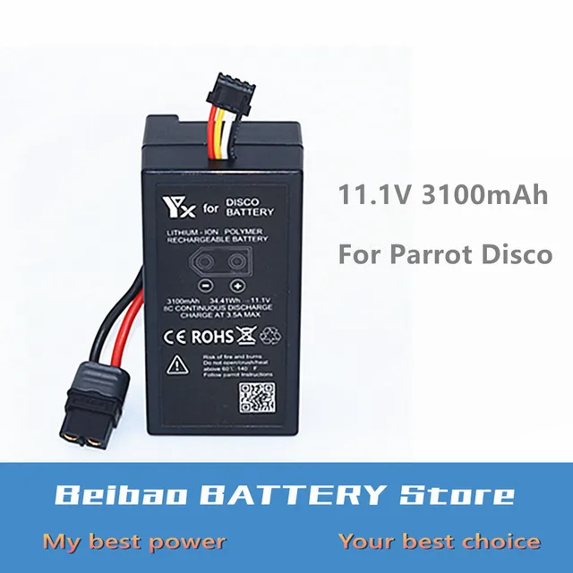 $34.09  Upgrade 11.1v 3100mah 34.41Wh Li-po rechargeable Battery For Parrot Disco FPV Drone high quality ba