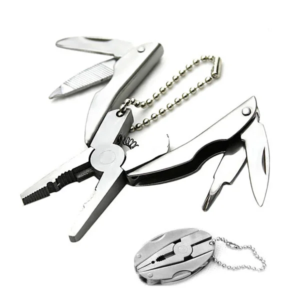 

Stainless Steel Multi Function Round Folding Multi Pliers Tools Set Mini Pocket Knife with Keychain
