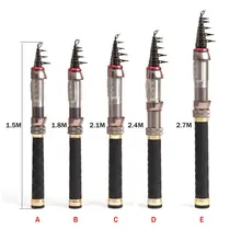 2017 Saltwater Telescopic Super Hard High Carbon Content Fishing Rod Light 1.5-2.7 M Spinning Pole