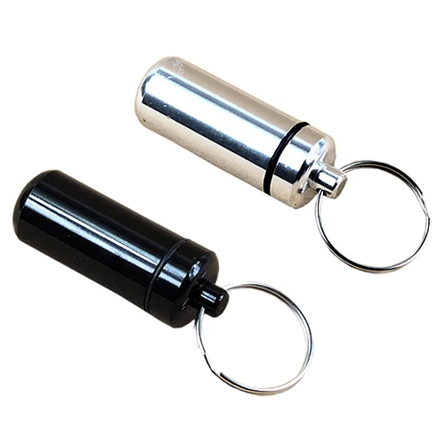 New Arrival 5Pcs Waterproof Aluminum Pill Box Case Drug Holder Keychain Keyring Containerin Key