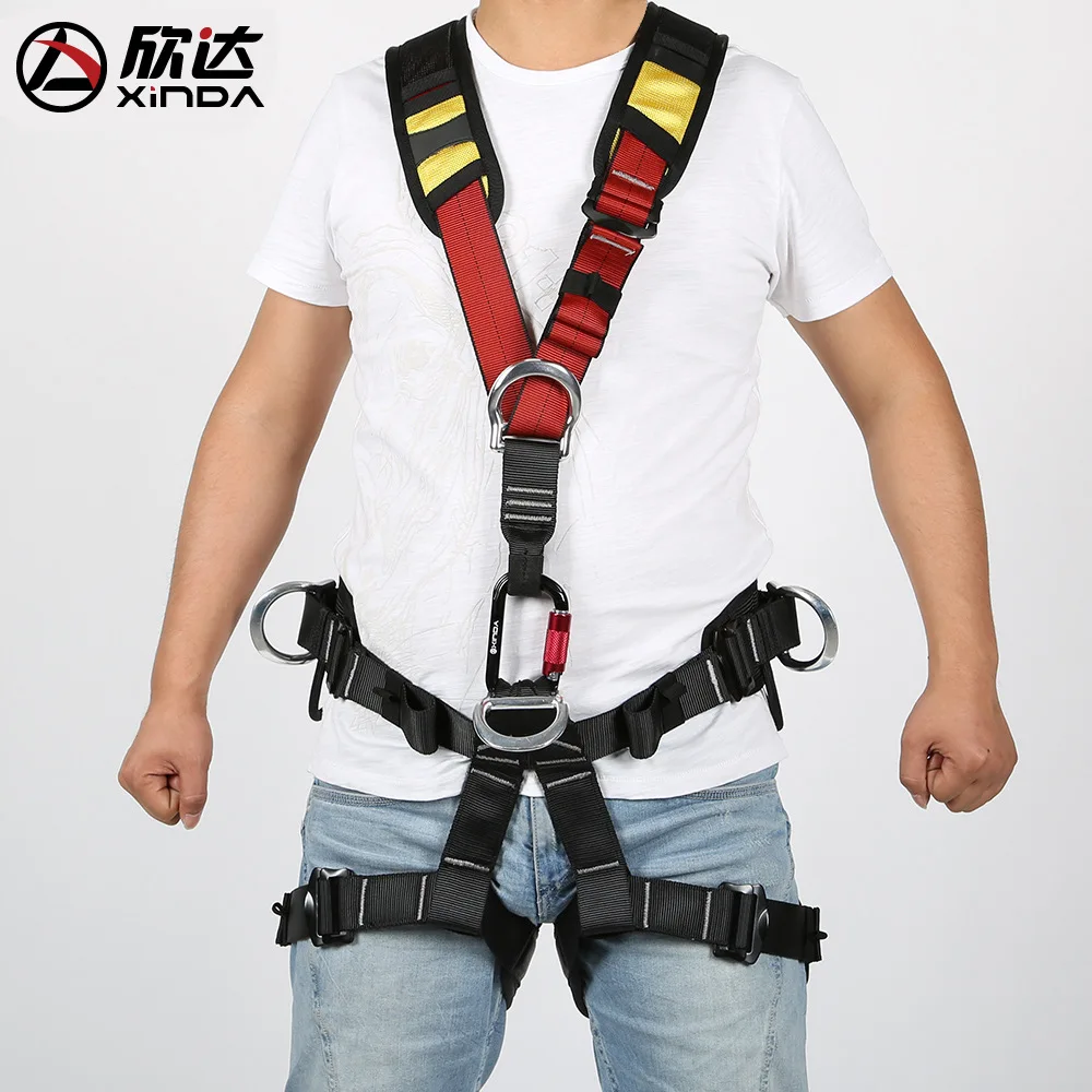 XINDA Outdoor Rock Climbing Rappelling Mountaineering accessories Body Safety Harness Wearing Seat Belt Sitting Bust Protection