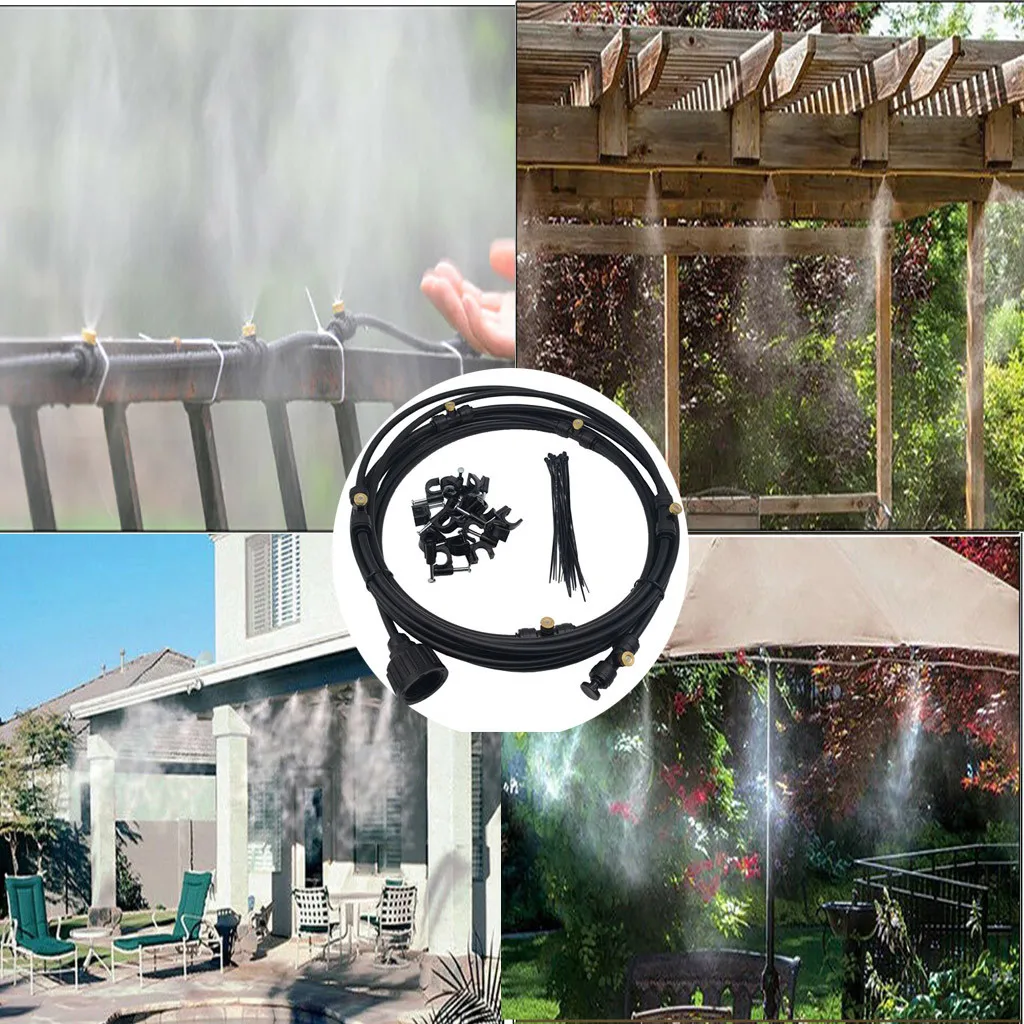 

Garden Watering System Outdoor Misting Cooling System Garden Irrigation Water Mister Nozzles Set irrigation system Set 2019