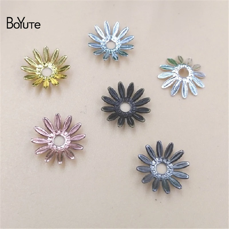 

BoYuTe 500Pcs 10MM Metal Brass Stamping Flower Bead Caps Diy Jewelry Accessories Parts