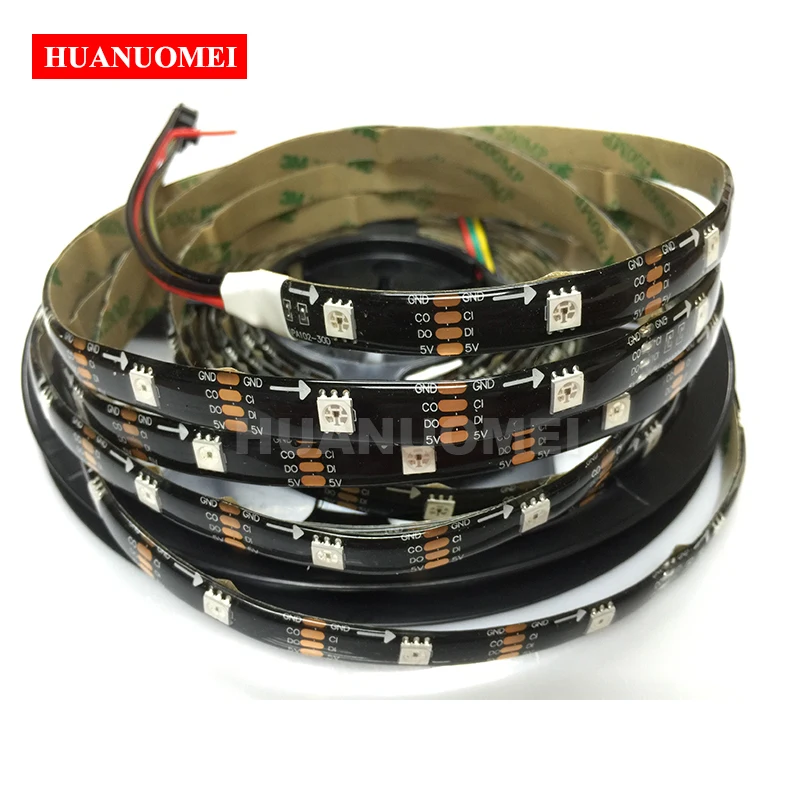 5m-32leds-m-sk9822-led-strip-lights-outdoor-waterproof-addressable-apa102-flexible-tape-smd-5050-rgb-full-color-black-pcb-ip65