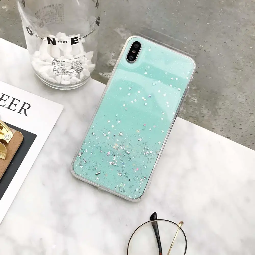 Sky Blue Силиконовые Bling Блестящий со стразами и пайетками чехол для huawei Коврики 20 P20 P30 Pro P10 Lite Nova 3 4 3i мягкий TPU Защитный чехол Honor 10 V10 V20 - Цвет: Sky Blue