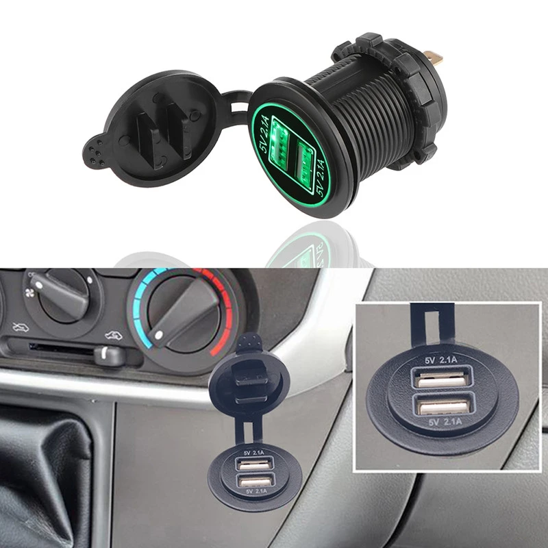

5V 4.2A Dual Port Car USB Charger 4.2A Power Outlet For Ipad Iphone Motorcycle ATV Boat Car Truck DC 12V/24V Waterproof