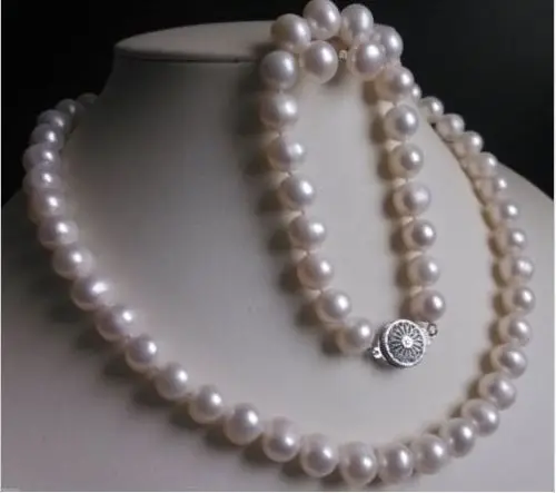 

FREE SHIPPING HOT sell new Style >>>> charming Set 9-10MM White south sea Pearl Necklace18" Bracelet 7.5-8"Earring
