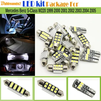 

Buildreamen2 Car 2835 No Error LED Bulb LED Kit Package White Dome License Plate Light For Mercedes Benz S-Class W220 1999-2005
