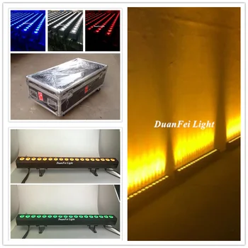 

(Flightcase) 6lot 18x18w dmx led wall washer rgbwa uv light stage landscape background wash wall linear led bar rgbwa uv 18w