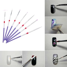 

7Pcs Nail Brush Set Art Design UV Gel Drawing Painting Polish Pen Tip Salon Tool