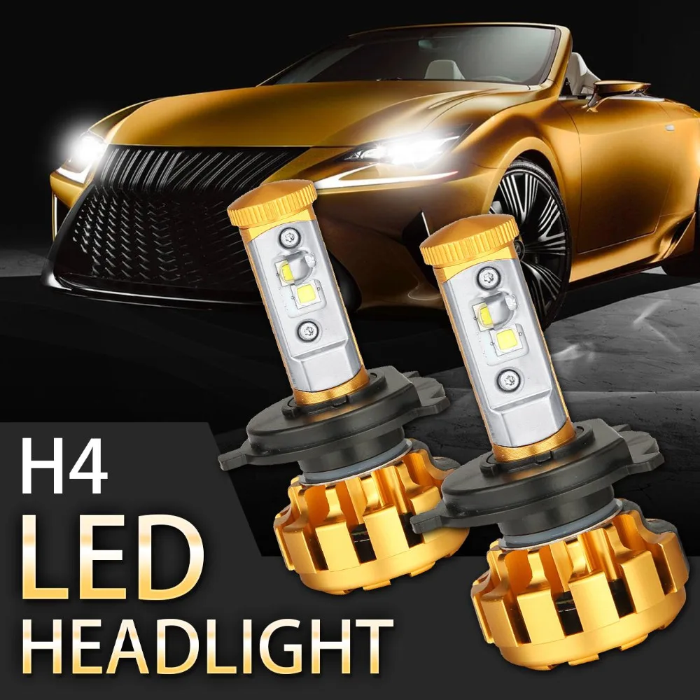 2x 40W For CREE Chip H4 LED Headlight Conversion Kit Bulbs All In One