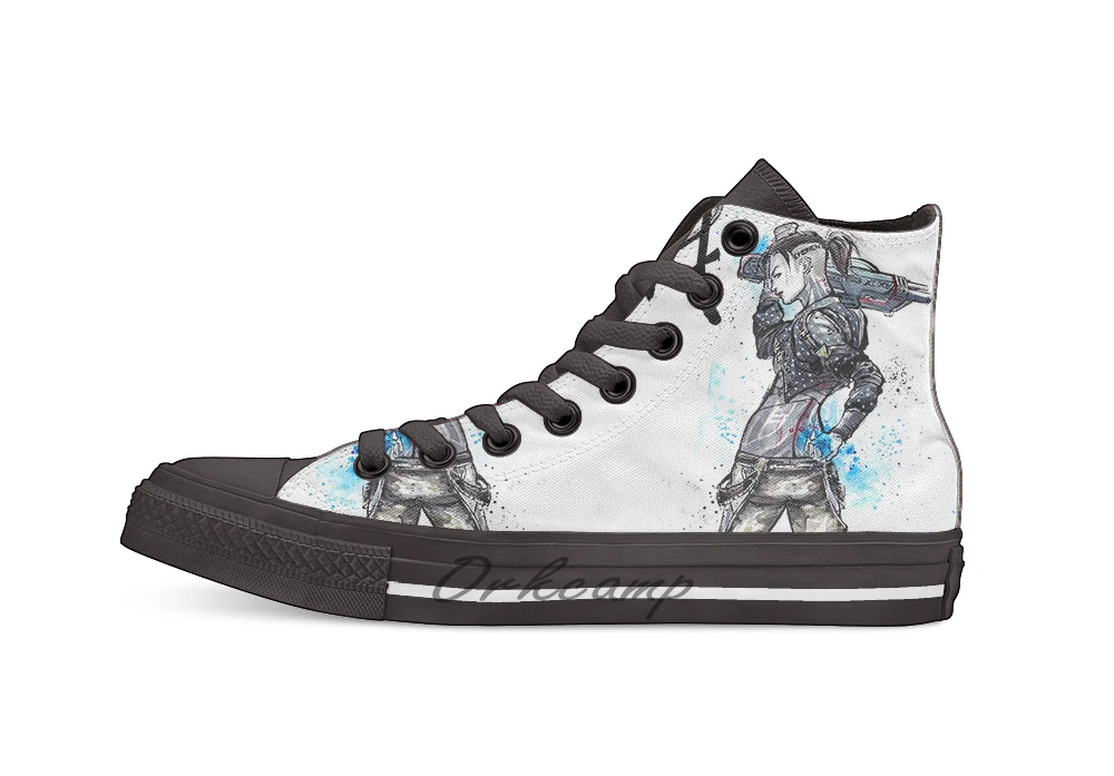 

Jack from Mass Effect Sumie style with calligraphy FIGHT Novelty Design Casual Canvas Shoes Custom shoes Drop Shipping