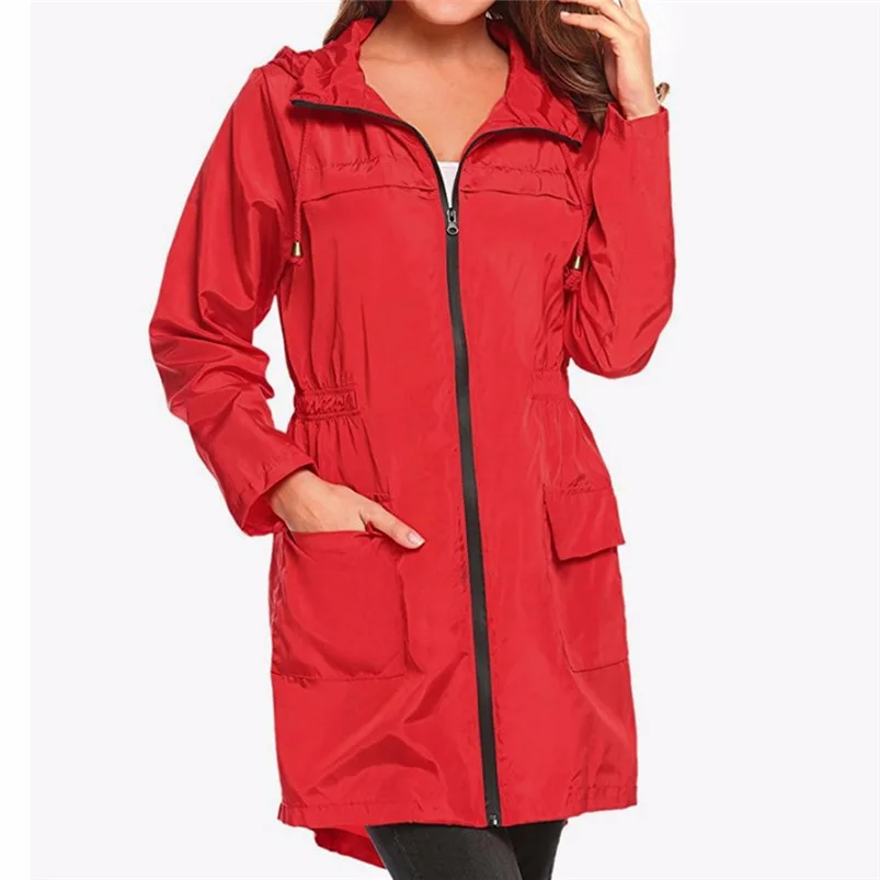 Women Lightweight Travel Waterproof Raincoat Hoodie Windproof Hiking Coat Jacket impermeable regenjas Dropshipping #FG08 (6)