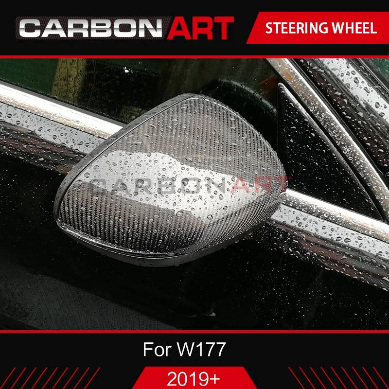 

W177 2019 Carbon Fiber rear side view Mirror Cover For Mercedes W177 New A Class A180L A200L Carbon Mirror Cover Caps 2018+