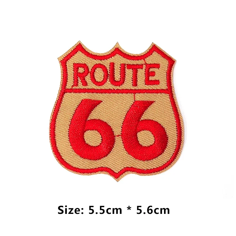 Route 66 вышитые железные патчи для одежды DIY Americana США Одежда патч значки-Наклейки Аппликации для одежды