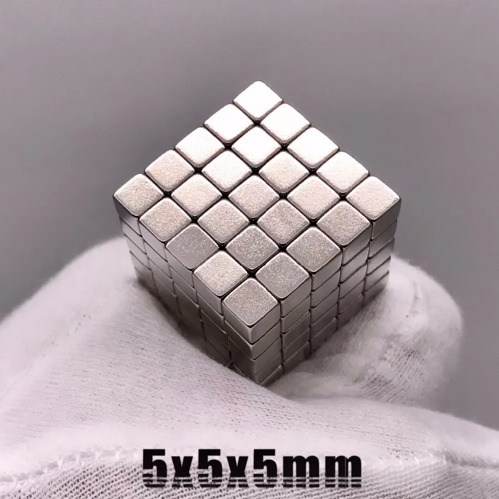 125 шт. 5x5x5 Сильные редкоземельные блоки квадратные неодимовые магниты 5x5x5 мм перманентные 5*5*5