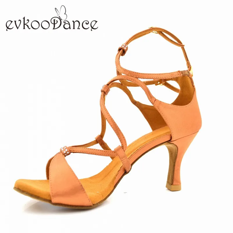 Brown With Heel Height 7 cm Dancing Shoes Size US 4 12 Professional