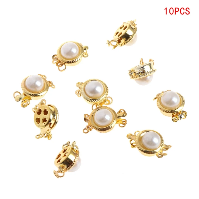 

10Pcs/Set 3 Strand 16x13mm Rectangle Gold Tone Box Clasp For Jewelry Making DIY