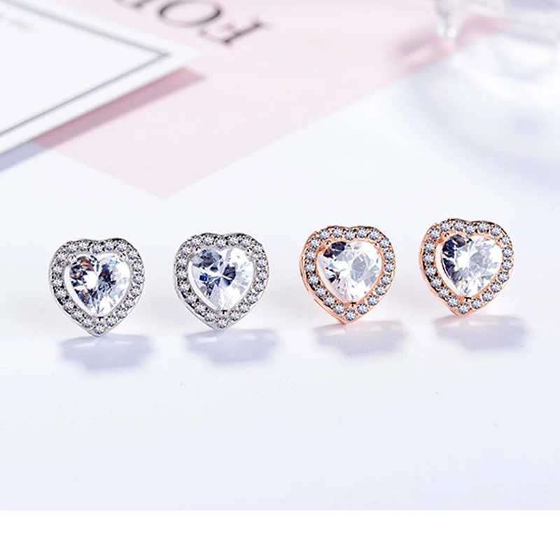 925 sterling silver bridal wedding stud earrings for women  (4)