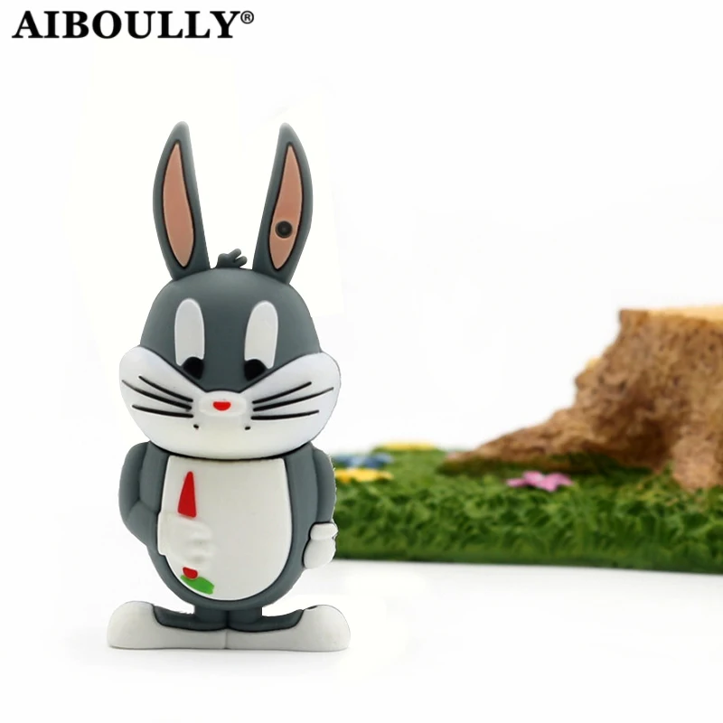 AIBOULLY Usb 2,0 карта памяти 64 ГБ USB флэш-накопитель Usb палка кролик карта памяти накопитель 32 ГБ 16 ГБ 8 ГБ 4 ГБ мини-подарок