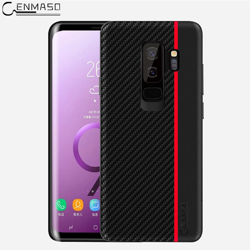 

For Samsung S9 Case CENMASO Original Luxury Carbon Fiber Leather Back Cover for Galaxy S9 Plus Case Galaxy S9 Cover Fitted Case