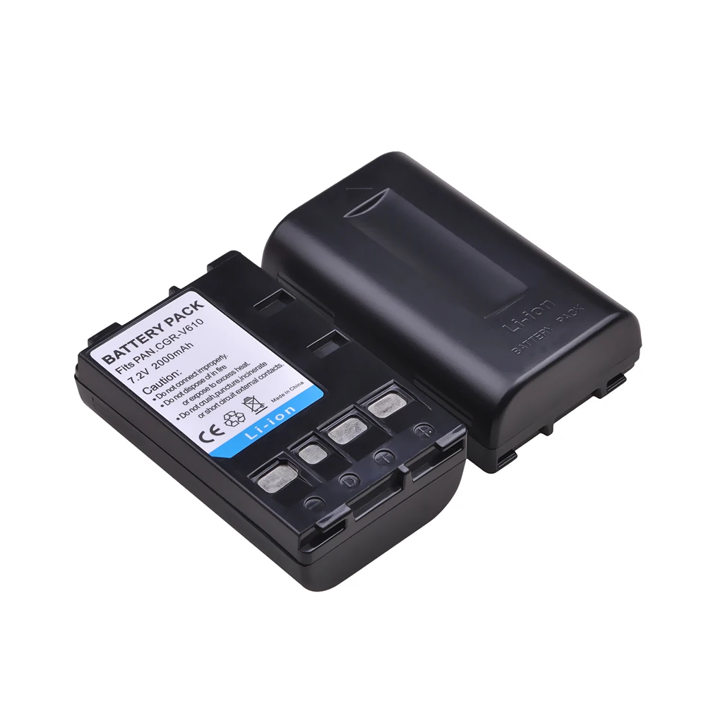 Tectra 2000 мАч 2 шт. CGR V610 CGRV610 батарея для Panasonic NV RX14 RX18 RX24 RX37 RX18B RZ10 батарея|Цифровые