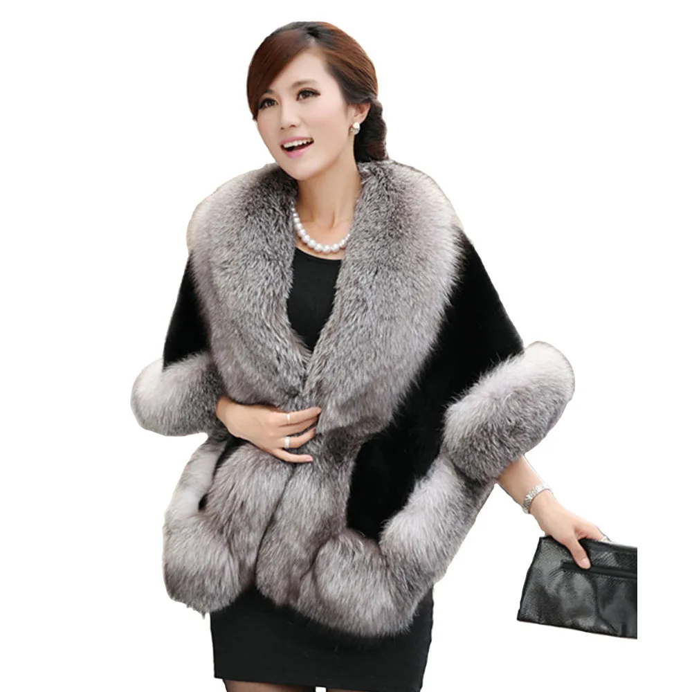 Aliexpress.com : Buy Free Shipping 2015 Faux Fur Shawl Women Winter ...