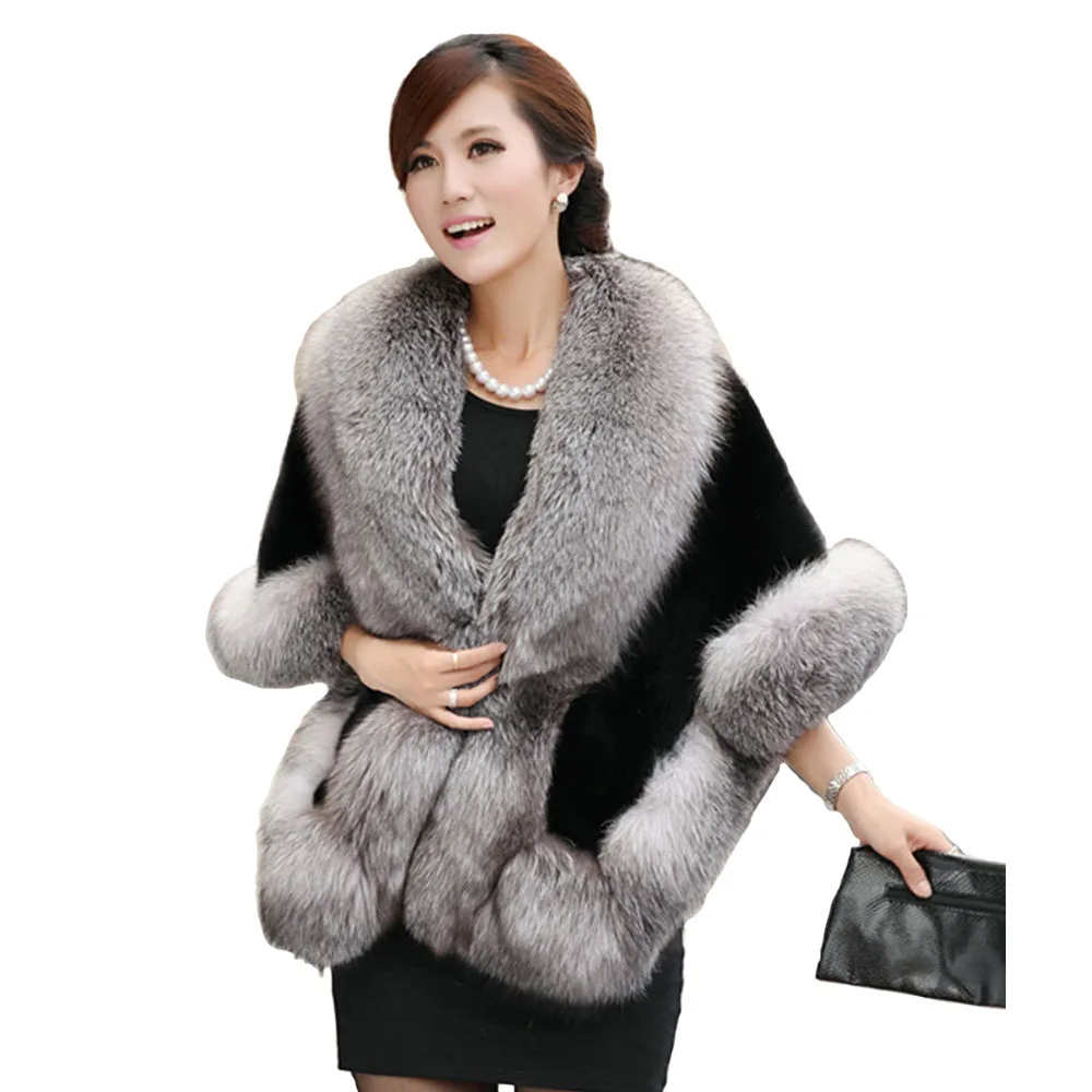 Buy Free Shipping 2015 Faux Fur Shawl Women Winter