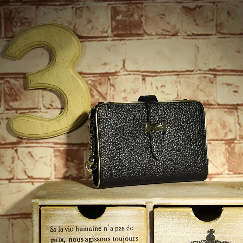 

Genuine Leather Wallets Famous Brand Women Wallet 2017 Short Ladies PU leather Wallet  A Simple Card Wallet portefeuille femme