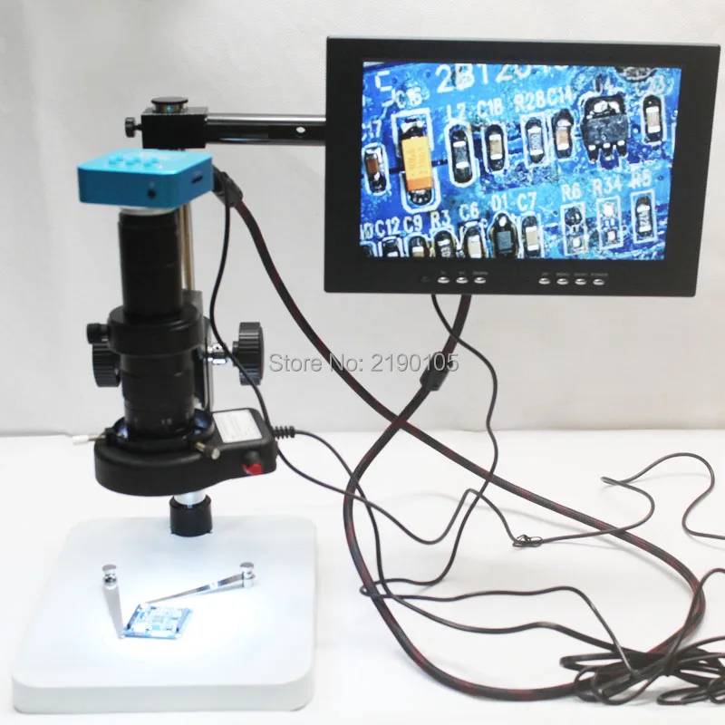 

1080P 16MP Full HD 60FPS HDMI USB Output Industry Microscope Camera + 180X C-Mount Lens + Workbench + LED Light + 10 "Display
