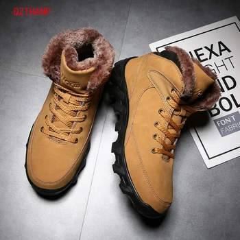 

Men Winter Boots with Fur 2018 Warm Snow Boots Casual Men Shoes Boots Men Footwear Fashion Rubber Ankle Sneakers Chaussure Homme